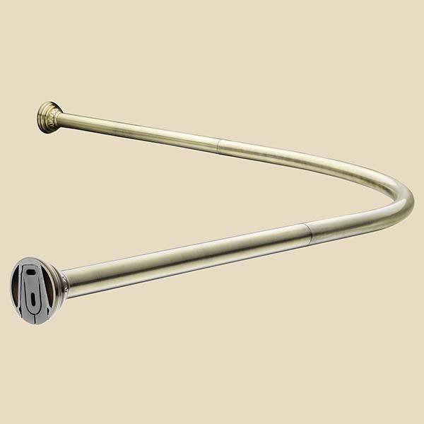 Карниз угловой для ванной с кольцами (12 шт) CR-4-Bronze 920x920 мм